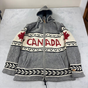 VTG Ark Imports Men's Size XXL 100% New Zealand Wool Cowichan Maple Leaf Jacket